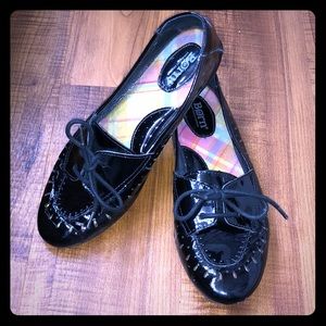 Born Black Patent Leather Retro Loafers